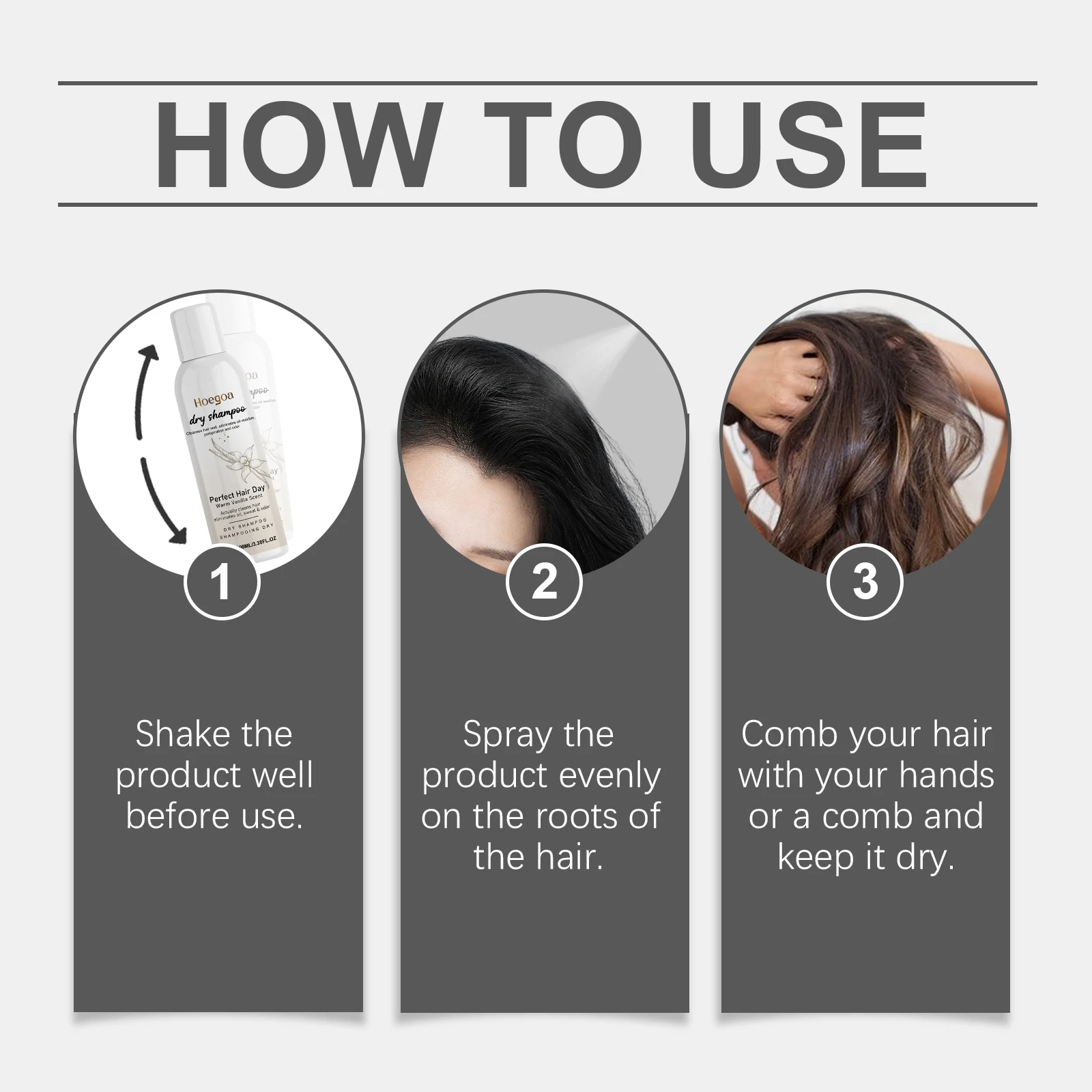 Vanilla Dry Shampoo Spray: Mild Dry Shampoo for Hair Repair, Taming Frizz, Adding Volume & Easy Hair Styling