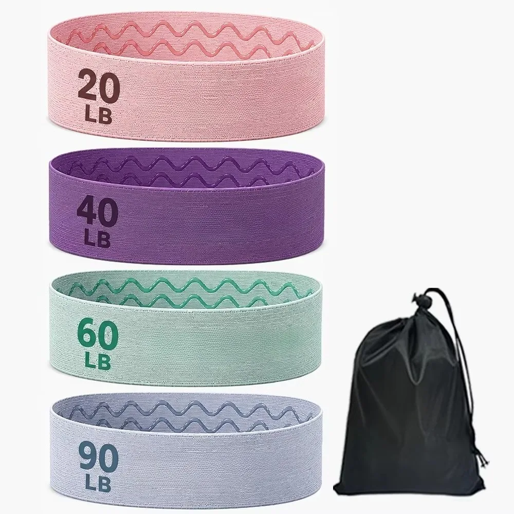 Enhanced Resistance Bands for Yoga, Fitness, and Butt Exercises - 4 Stretch Levels 20-90LBS