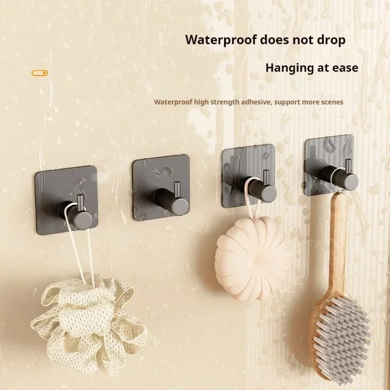 

Installation of hole free adhesive wall hooks for bathroom and kitchen, door key cloth jacket, bathrobe hanger, kitchen hook han