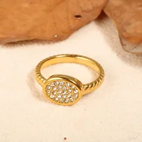 Personality Round Beads Ring Band Small Clear Crystal Zircon Waterproof Stainless Steel Gold Rings Simple Granular Fine Jewelry - Image 6