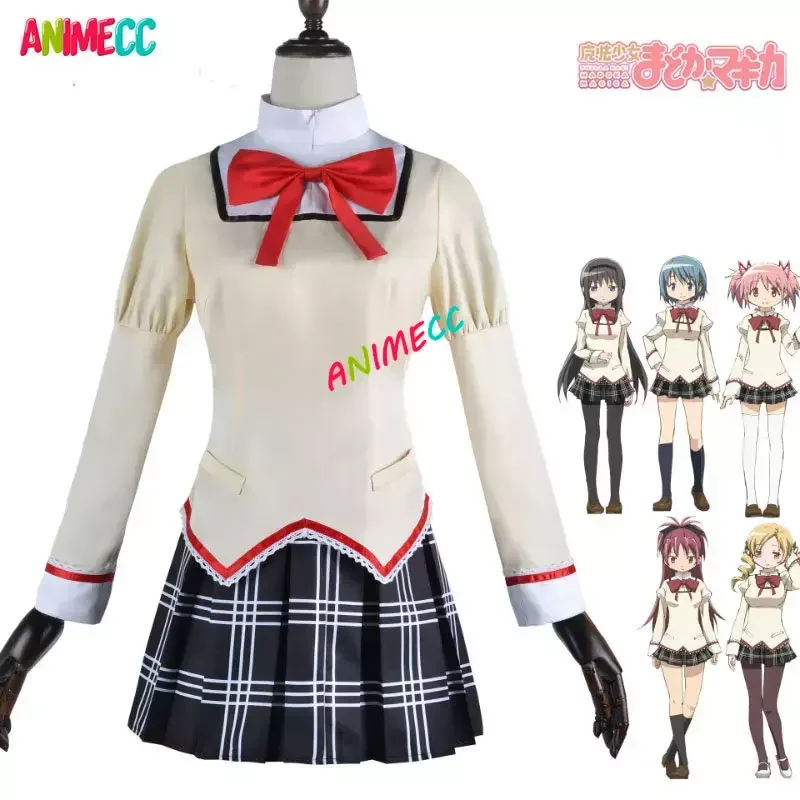 Animecc Puella Magi Madoka Magica Kaname Madoka Akemi Homura Tomoe Mami Miki Sayaka Costume Cosplay Uniforme Scolastica Halloween