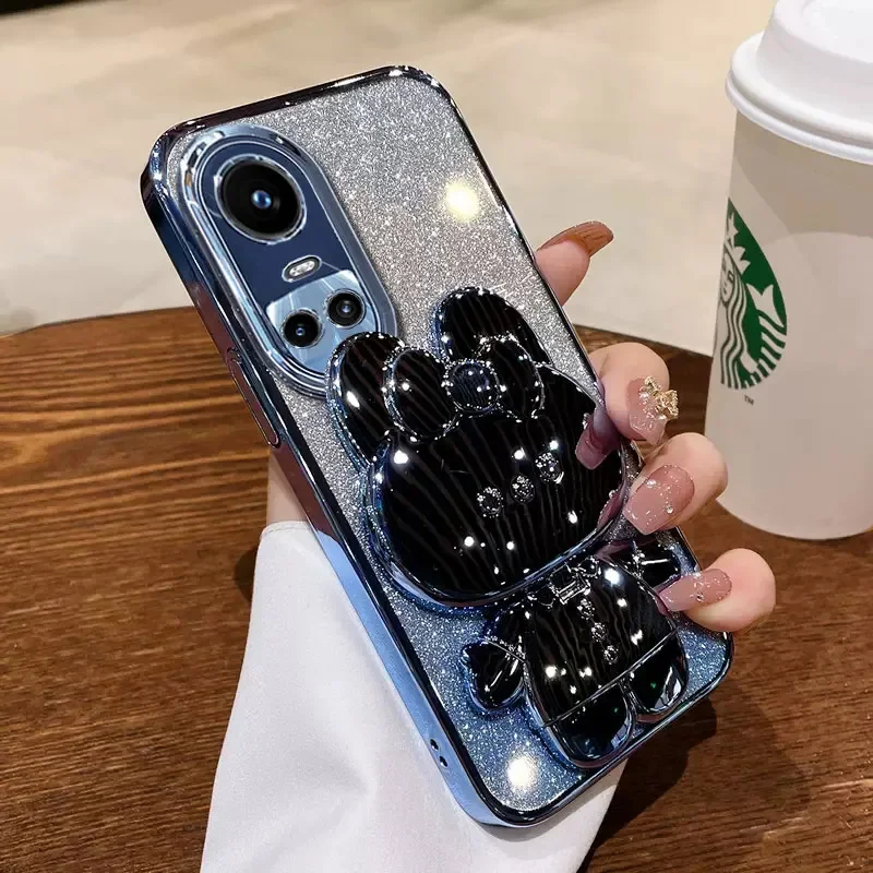 Rabbit Mirror Bracket Seismic Protective Phone Case