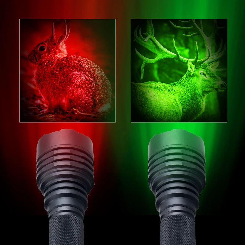 Description Picture 6 of itemGreen/Red Hunting Flashlight LED Tactical Torch Flashlights lantern waterproof Torch Light Lamp+Mount+Switch+18650+Charger