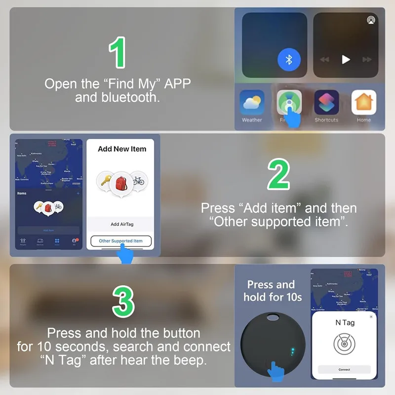 Air Tracker Bluetooth - Tag compatible Find My iPhone pour localiser clés et matériel pêche Apple