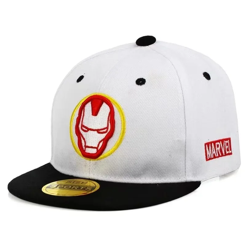Adjustable Hat Anime Cartoon Marvel Iron Man Snapback Cotton Baseball Cap Baby Boy Girl Hip Hop Kid Sport 2-8 Years
