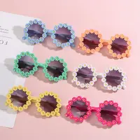 Round Flower Sun Glasses for Kids Cute Daisy Sunglasses Children Outdoor Sun Protection Shades Fashion Funny Party Eyewear 1