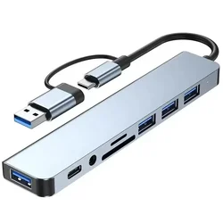 8 - in - 2 Multifunctional USB Hub with Card Reader and Docking Station (8in2)