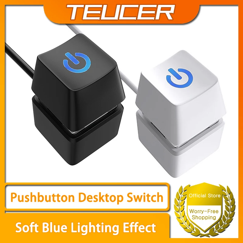 Blue LED Desktop Switch with 1.8m Extension Cable