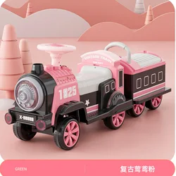 Children's Electric Small Train Remote Control Baby Spray Toy Double Drive Rechargeable Ride On Car