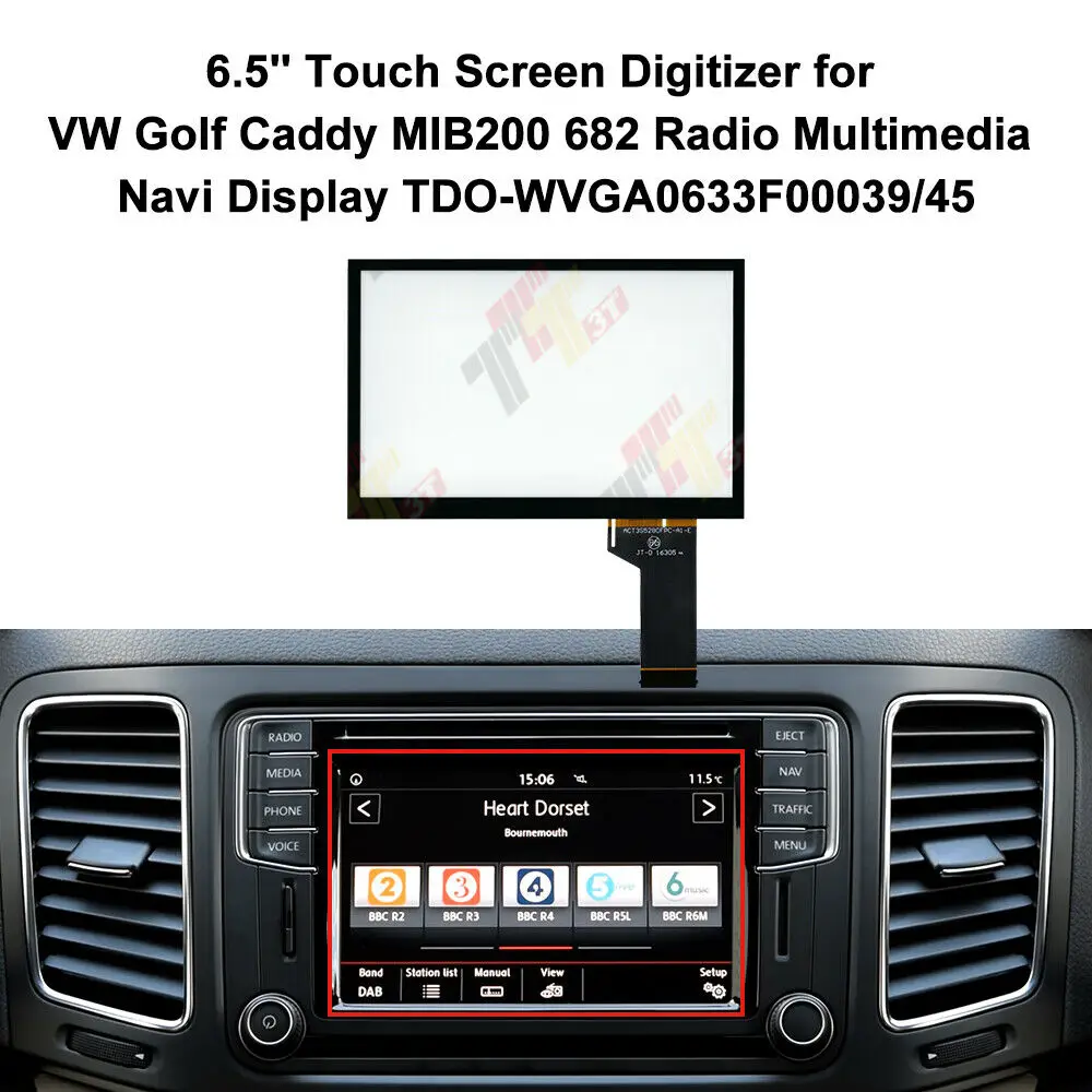 Nuovo 6.5 ''Touch Screen Mib200 682 Per Vw Golf Caddy Amarok Radio Multimedia Navi Tdo-Wvga0633F00045