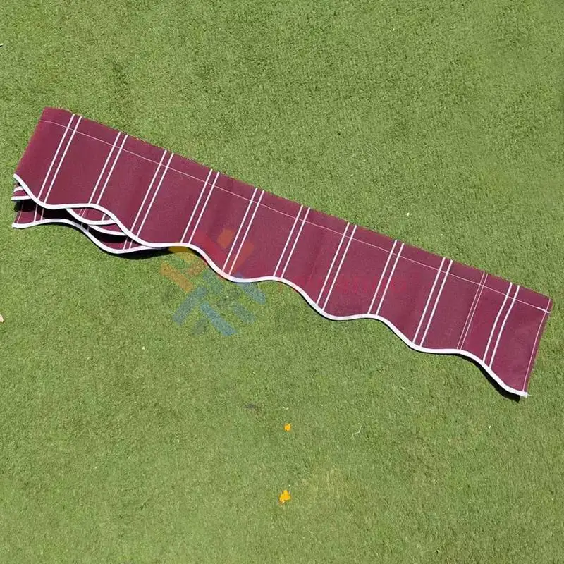 2.5m/3m/3.5m/4m/5m Store Banner Replacement Waterproof Fabric Strips Wavy Valance Sun Shade Canopy Patio Awning 6