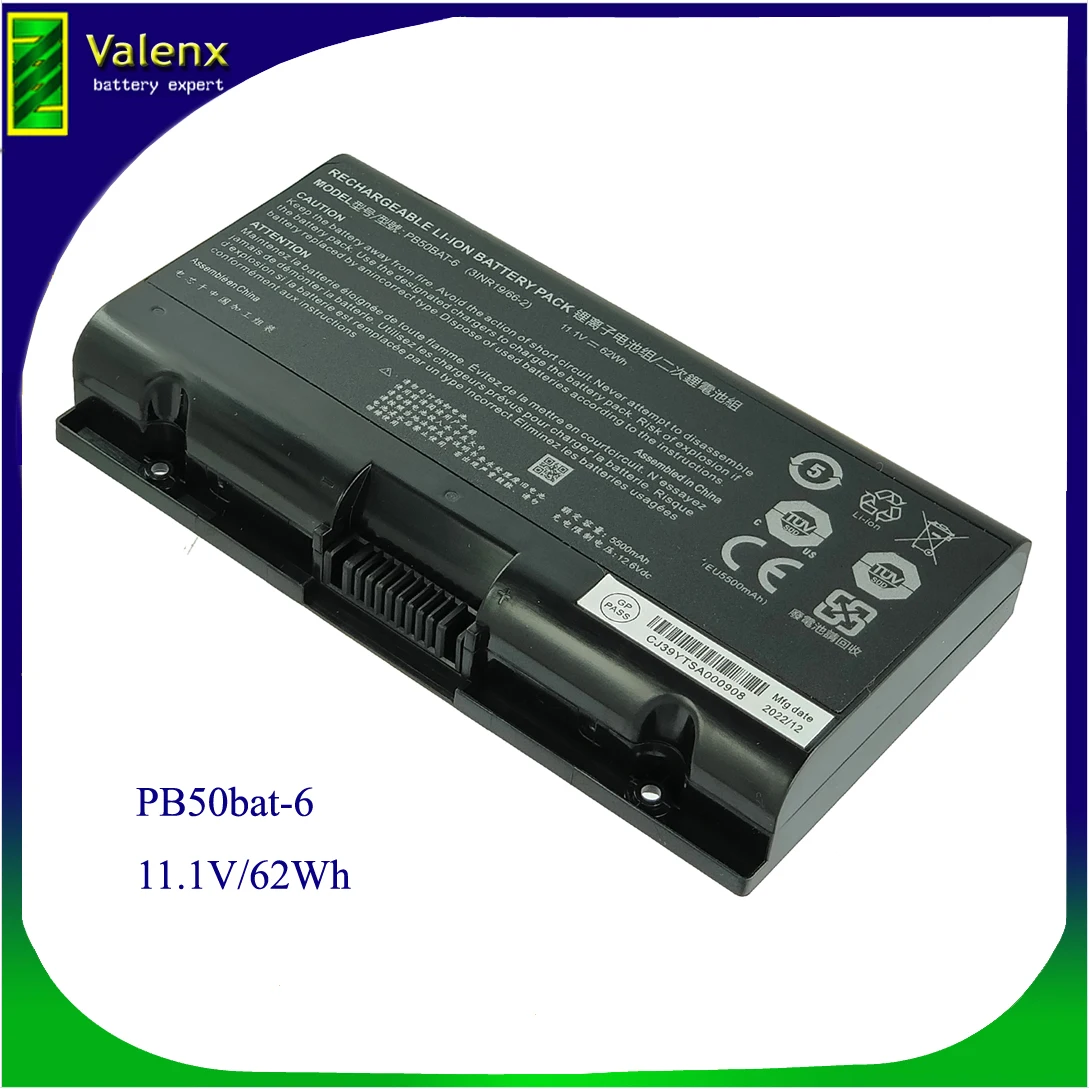 Bateria do Portátil para Clevo Pb51rf-g Pb70ef-g Pb71ef-g Nh57af1 Powerspec 1520 1720 Séries 11.1v 62wh Pb50bat6