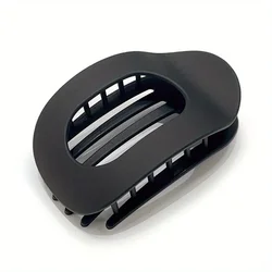 Leopard Matte Oval Hair Claw Clip - Trendy Acrylic Barrette (Matte Black)