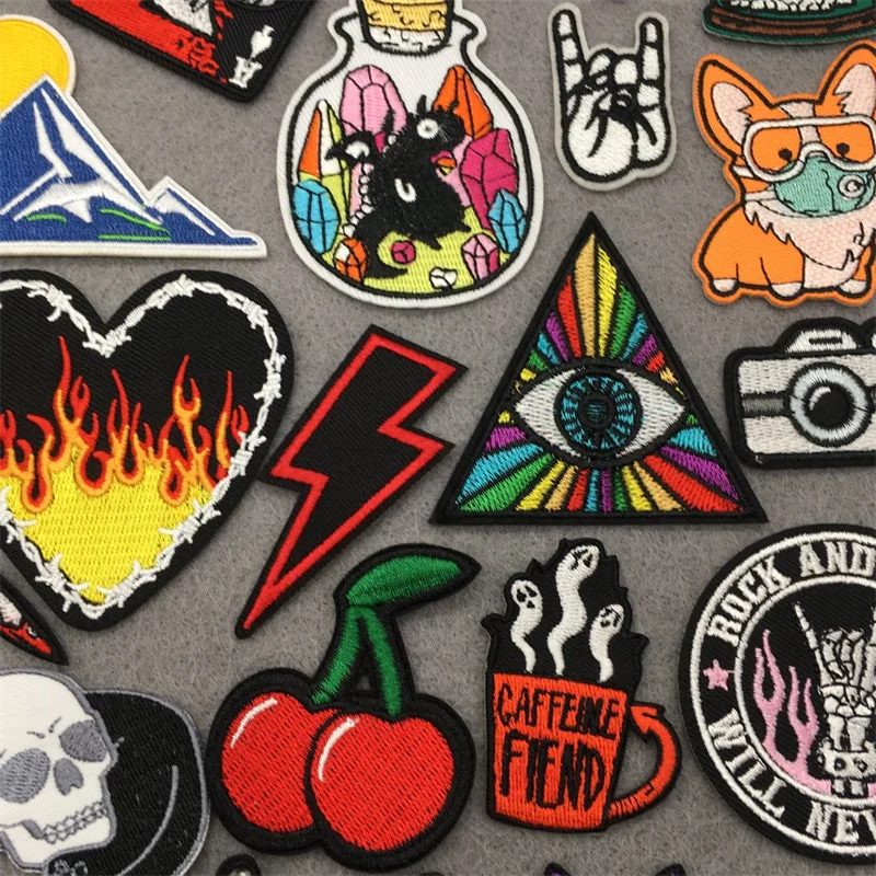 Punk Clothing Thermoadhesive Patches Anime Clothes Patches Landscape Sewing  Funny Clorhing Stickers Ironing Applications