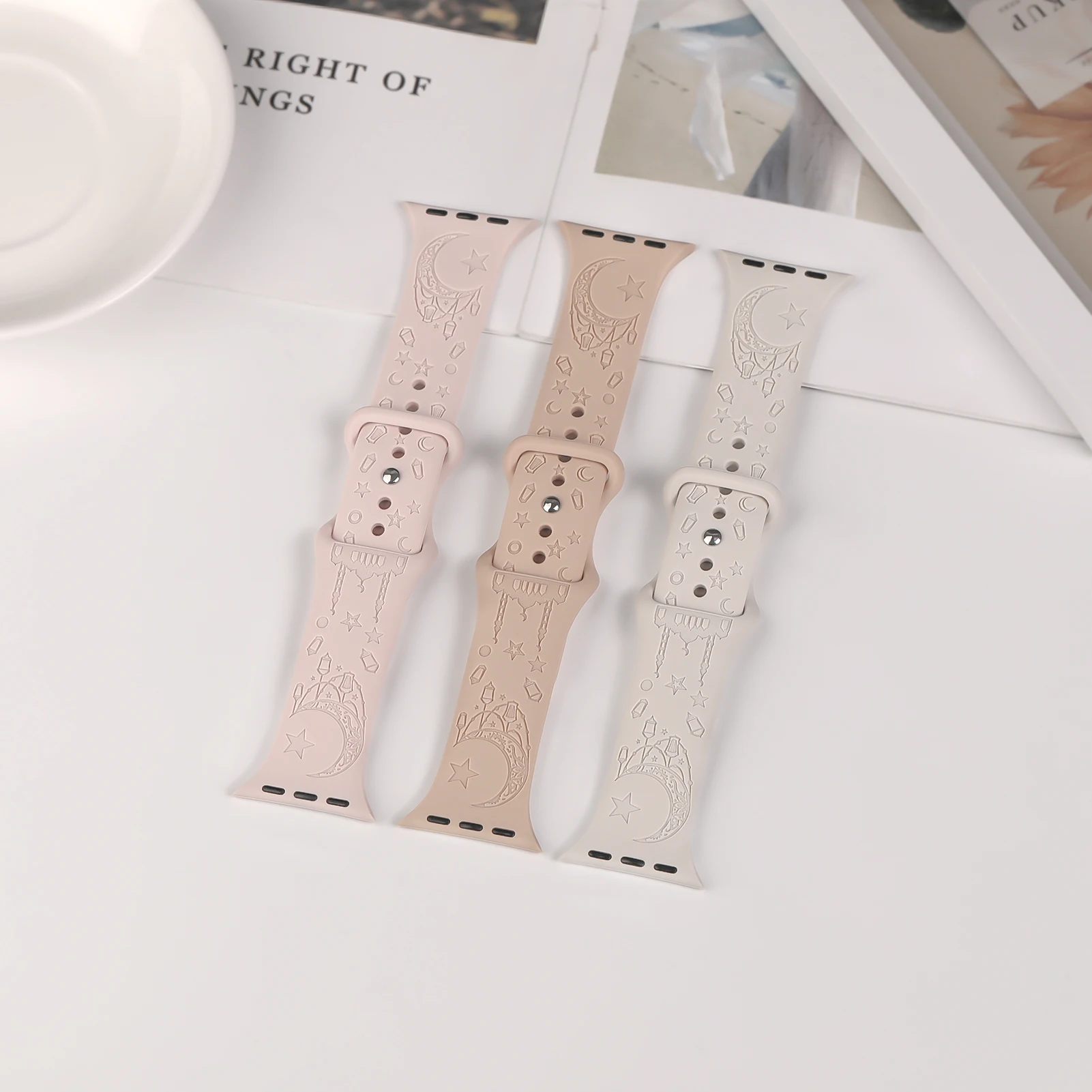 Engraved Watch Band with Stylish Straps