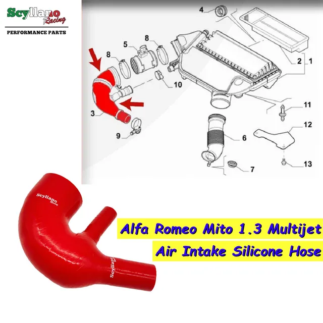 Ar ingestão Silicone mangueira para Alfa Romeo Giulietta QV 1750i Turbo,  filtro de ar para Turbo ingestão tubo tubo - AliExpress