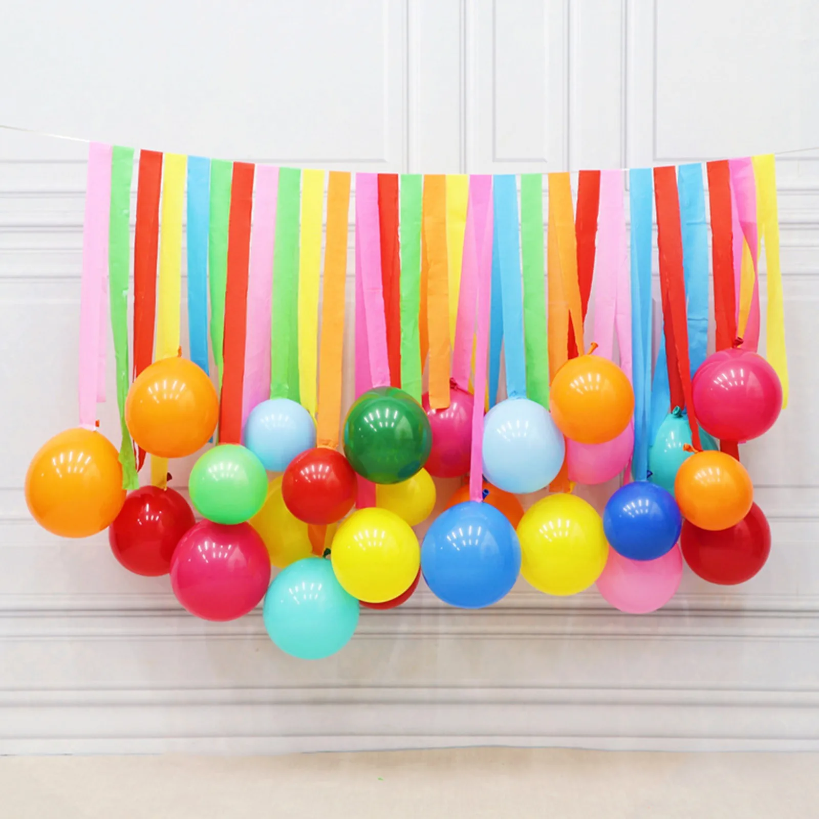 Rainbow Party Decorations White Balloon Garland Rainbow Crepe Paper  Streamers For Baby Shower Rainbow Wedding Birthday Party - Banners,  Streamers & Confetti - AliExpress