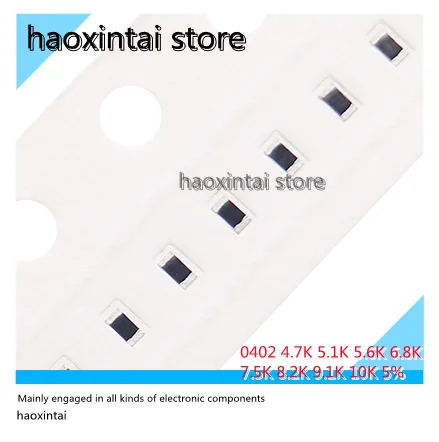 100 Pz 0402 Resistore Smd 5% 4.7K 5.1K 5.6K 6.8K 7.5K 8.2K 9.1K 10K Euro 1/16W