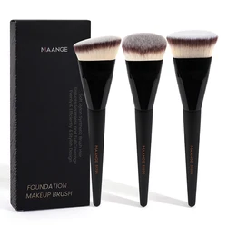 MAANGE 3-Piece Soft Bristle Foundation Brush Set with Box - Skin-Friendly Makeup Tool (Black)