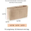Felt Cosmetic Bag Insert Organizer fit Matelasse Shoulder Bag Timid Bag Storage,Finishing Inner Bag Liner for Longchamp Mini Bag 2