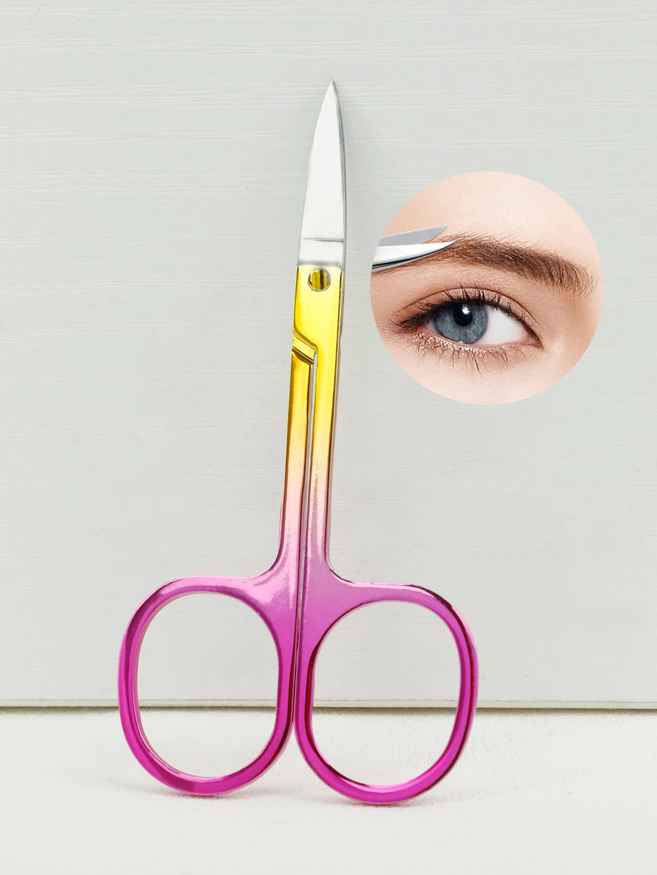 Gradient Color Stainless Steel Eyebrow Clipper Trimmer Household Beauty Scissors Small Scissors