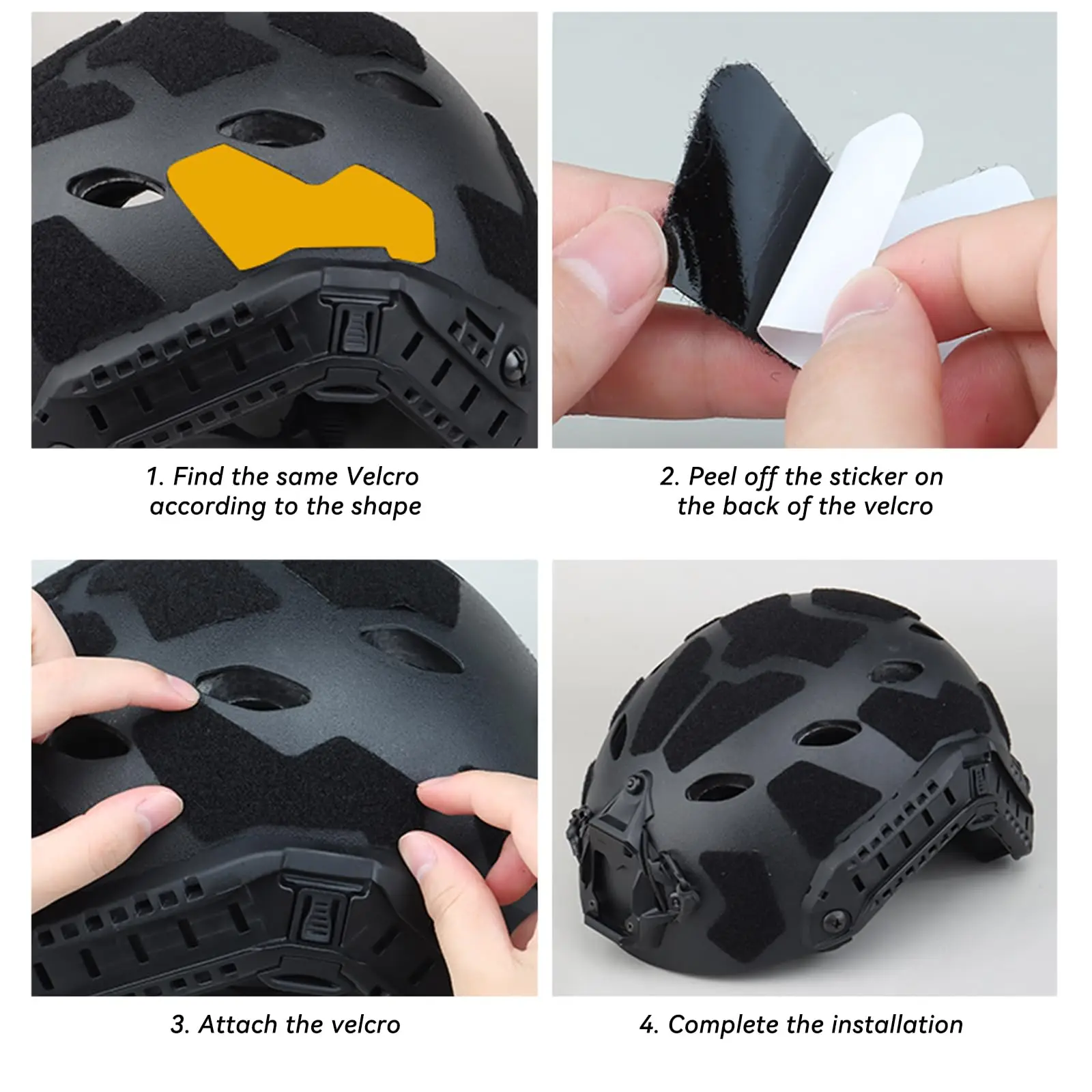 11Pcs Tactical Helmet Magic Sticker Airsoft Helmet Patches Hook and Loop Sticky for FAST High-Cut Accessories