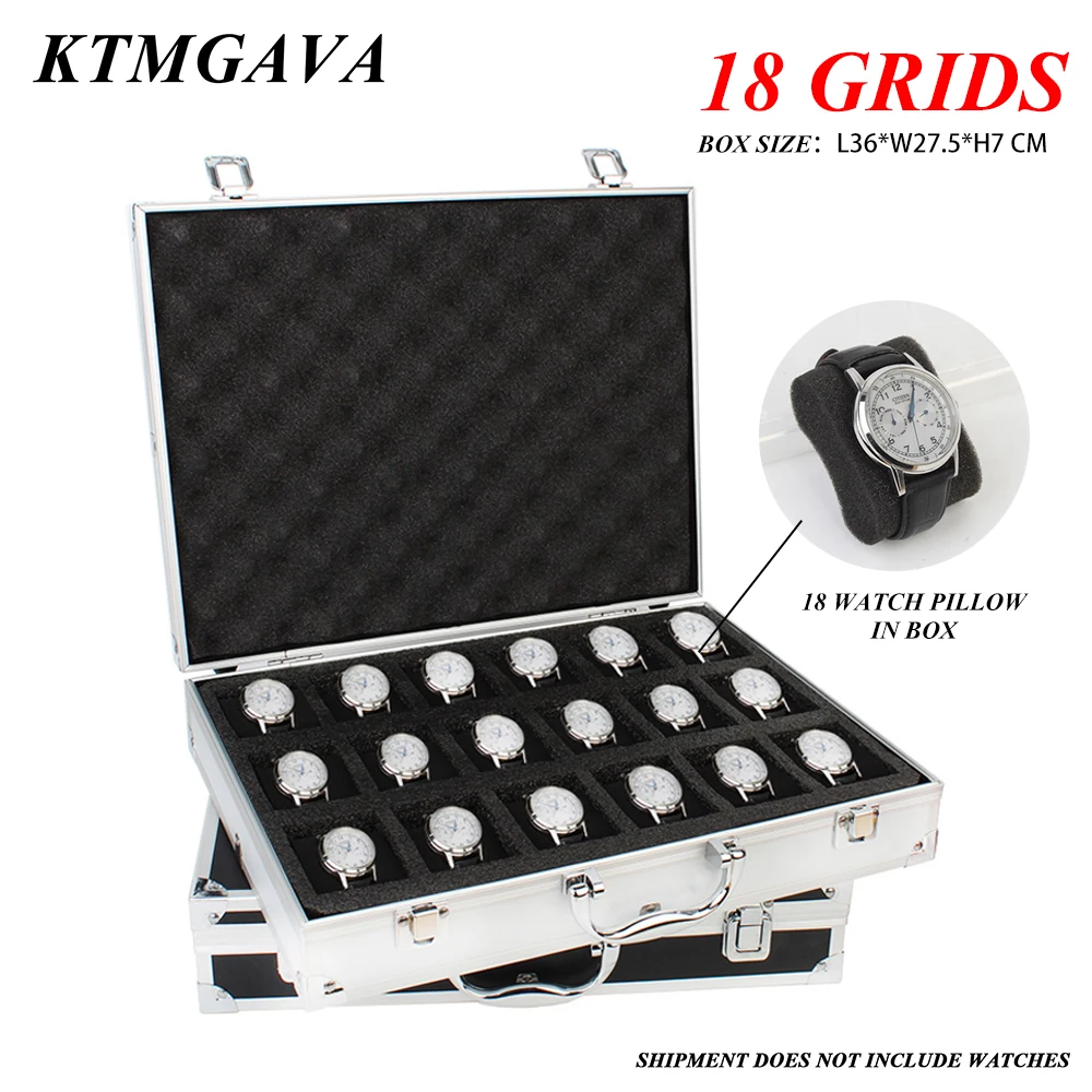 18SlotsLuxePremiumKwaliteitHorlogeBoxAluminiumProductOpbergdoosKlokkenboxCollectie
