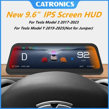 CATRONICS NEW 2025 9.6" Head Up Display for Tesla HUD for Model 3 2017-2023 Y 2019-2025 Easy Installation Carplay Android AUTO 1