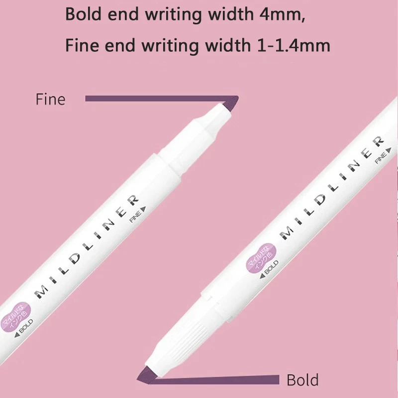1pc Zebra WKT7 Mildliner Highlighter Full 40 Colors Broad Fine Dual Head subrayadores fluorescentes Marker Japanese Stationery 4