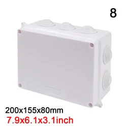 Durable ABS Plastic Waterproof IP65 Power Junction Box (200x155x80mm - 8)