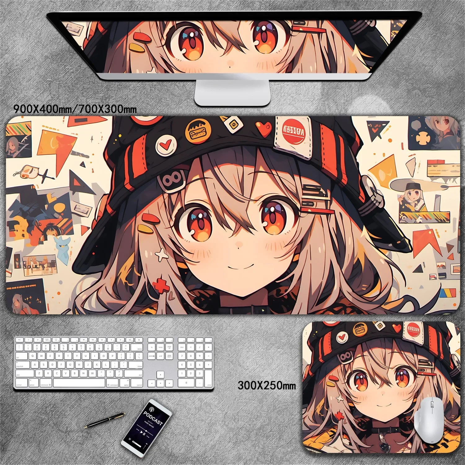 Grande Gaming Mouse Pad para Gamer Acessórios de Computador Mouse Pad Office Pads pc Extended Carpet Desk Mat Anime Girls Wallpaper - Imagem 2