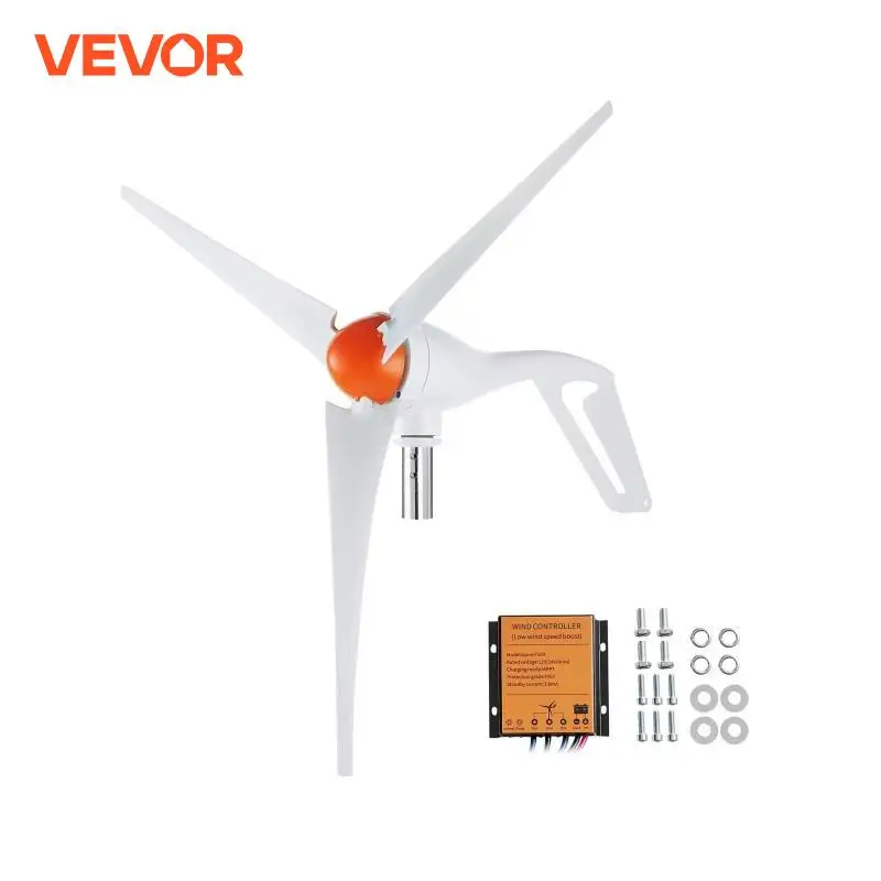 VEVOR 500W Wind Turbine Generator 24V Wind Turbine Kit 3-Blade Power Generator MPPT Controller 2.5m/s Start Speed