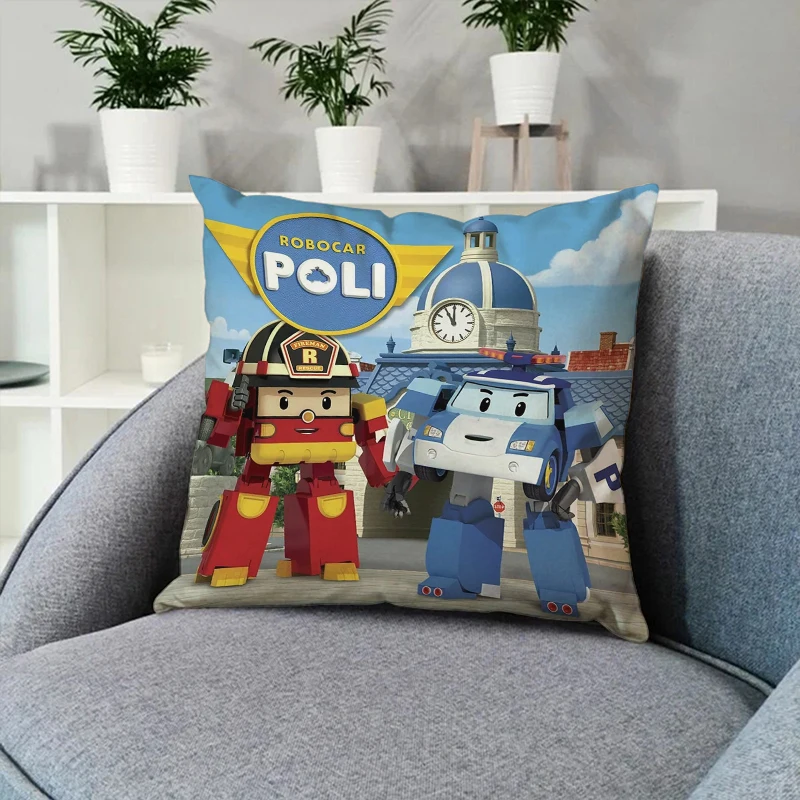 

R-Robocar Pillowcase Throw Pillows Body Pillow Cover 40x40 Decorative Pillowcases 50x50 Sofa Cushions Cushion Covers Pilow Cases