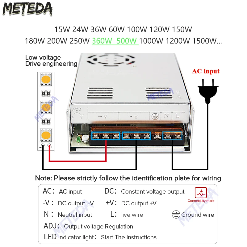  12V DC Power Supply 30A AC 96V-240V Converter Adapter Universal  Regulated Switching Power Supply 12Volt 360W LED Power Supply for LED  Strip,CCTV, Radio, Computer Project (12V 30A 360W) : Electronics