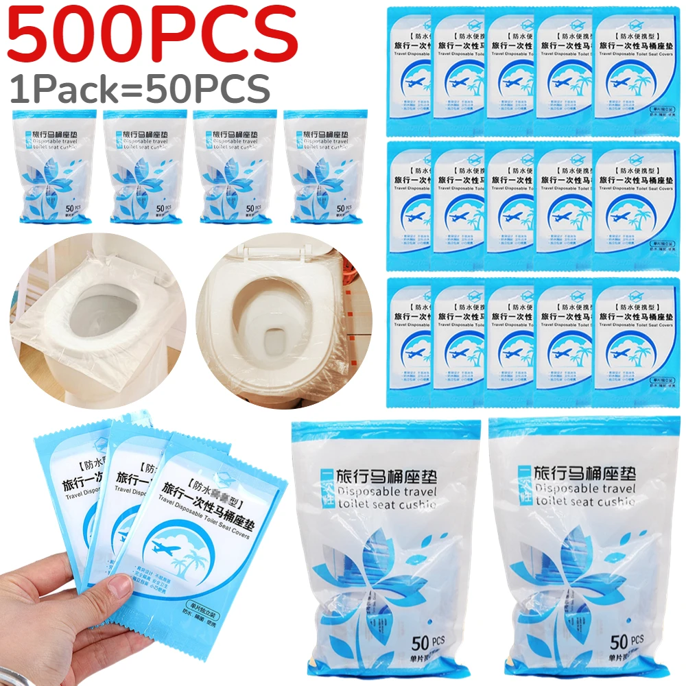 Disposable Toilet Seat Cover Waterproof Safety Toilet Seat Mat Individually Packed Cover Pads Outdoor Camping