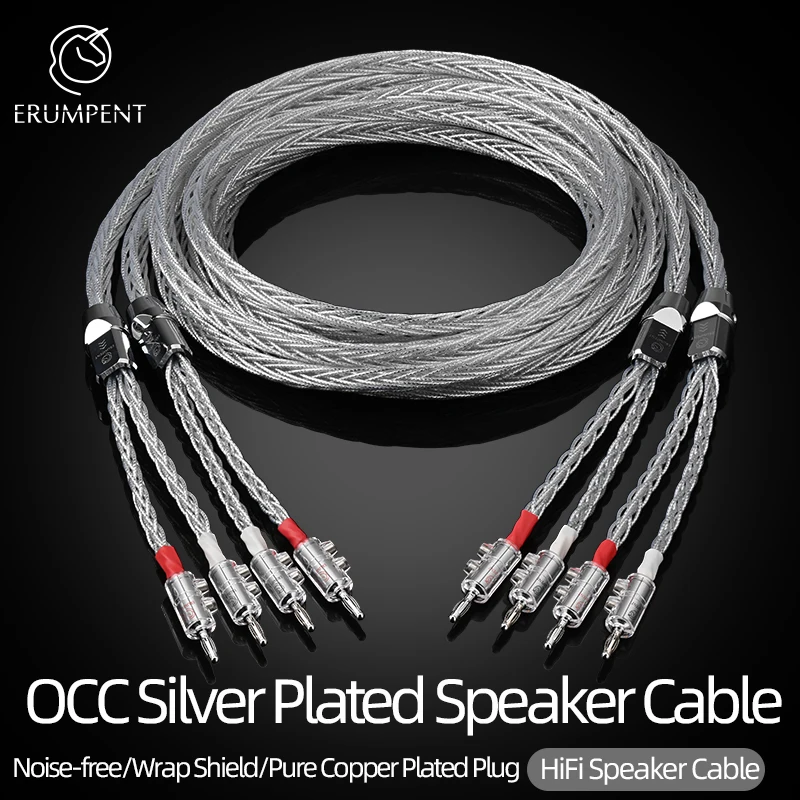 ERUMPENT HiFi 스피커 케이블 하이엔드 OCC 스피커 케이블 (자동차 오디오, 홈시어터 오디오용 연결 케이블)