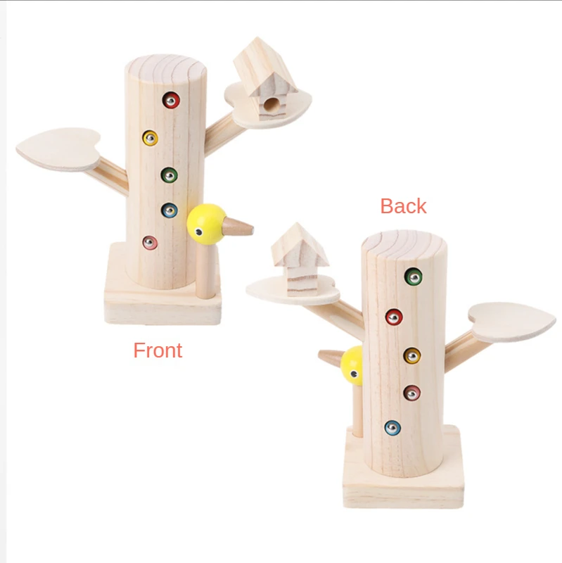 

Woodpecker Catch Worms Game Magnetic 3D Puzzle Wooden Toys Kids Early Learning Educational Toy For Children Baby gifts for kids