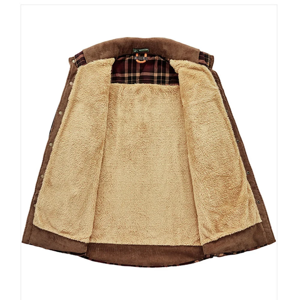 Neue Herbst-Winter-Hemden für Herren mit plüschigem, langärmeligem Plaid, verdickter und warmer Lamm-Kaschmir-Strickjacke, Herrenhemd_voghion.com