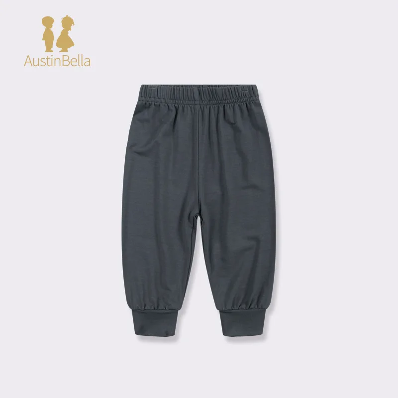 Austin&Bella Spring Autumn Baby Pants Bamboo Fiber Baby Boys Girls Solid Color Loose Long Trousers Toddler Clothes Newborn Pants 5