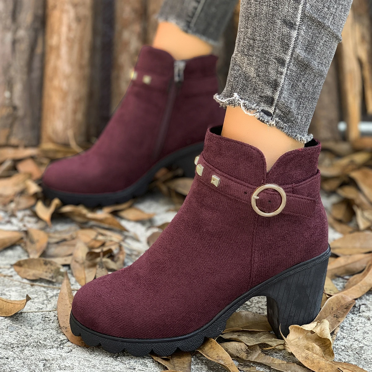 Winter Elegant Solid Color Sexy High-heeled Short Boots Fashionable New Comfortable Hot Selling Plus Size Women's Boots