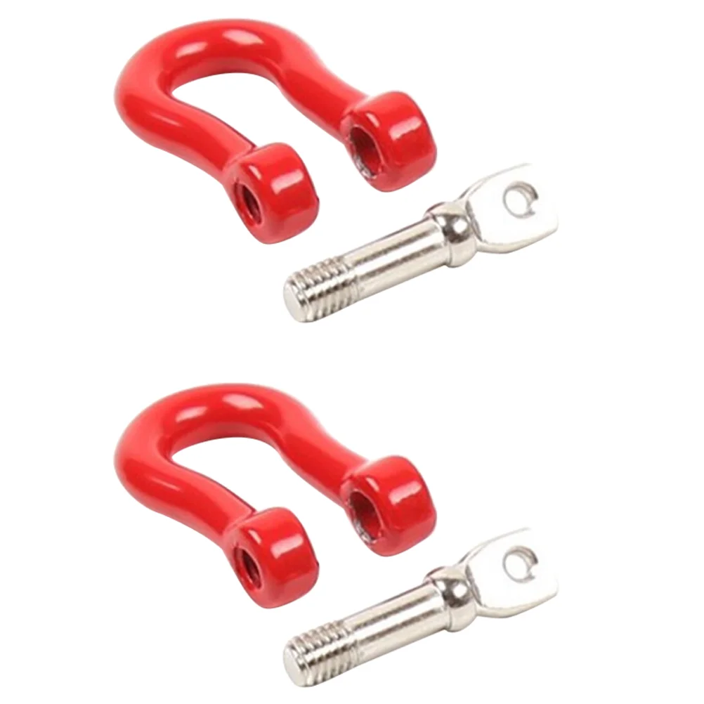 

1 Pair/2pcs Useful Universal U Shape Ring Track Durable Racing Style Tow Hook Decoration for Car Truck (Red)