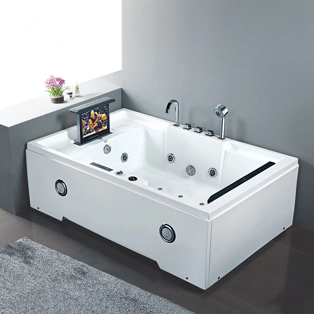 Description Picture 4 of item1850mm Bathroom Whirlpool Bathtub LED Colored Lights Indoor Spa Double People Surf Massage Tub K8867