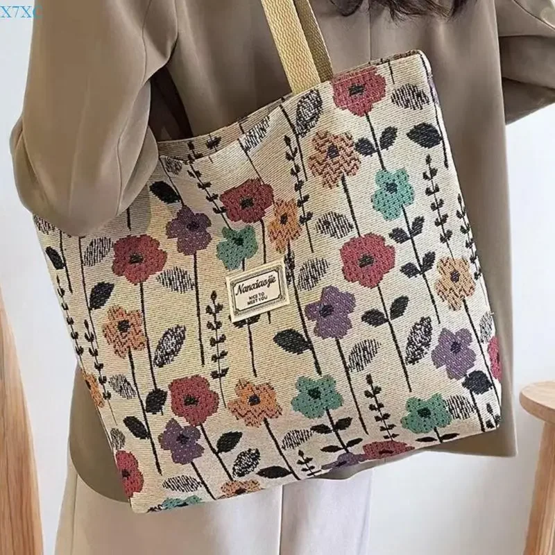 X7XC Fashion Canvas Toted Bag Grocery Cloth Bag Shoulder Bags Trendy Shoulder Toted Bag Valentines Day Gift for Women Girls 2