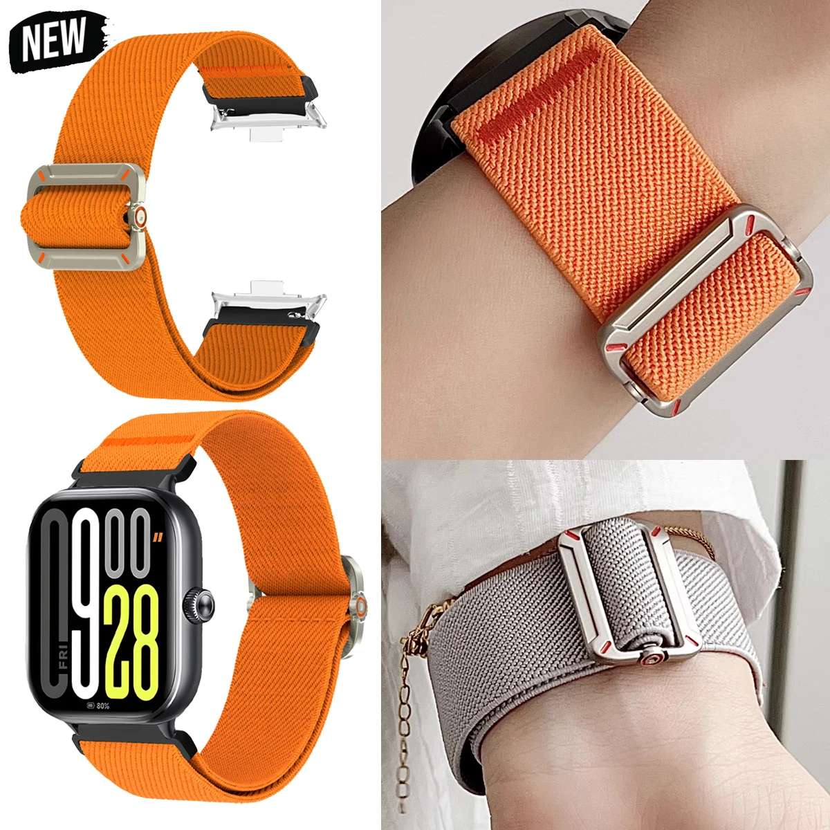 Nylon Breathable Elastic Smartwatch Wristband Bracelet