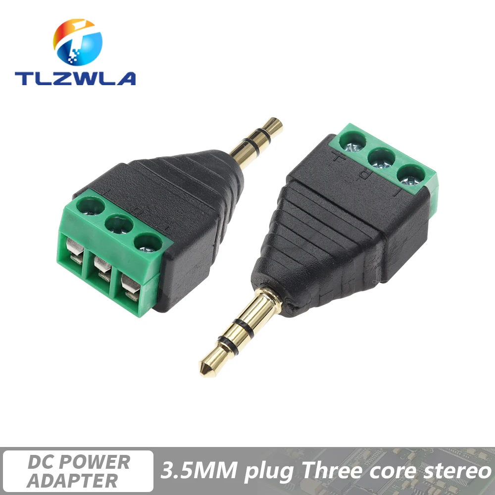 Stereo Audio Jack to RCA Mono Plug with Screw Terminal Adapter