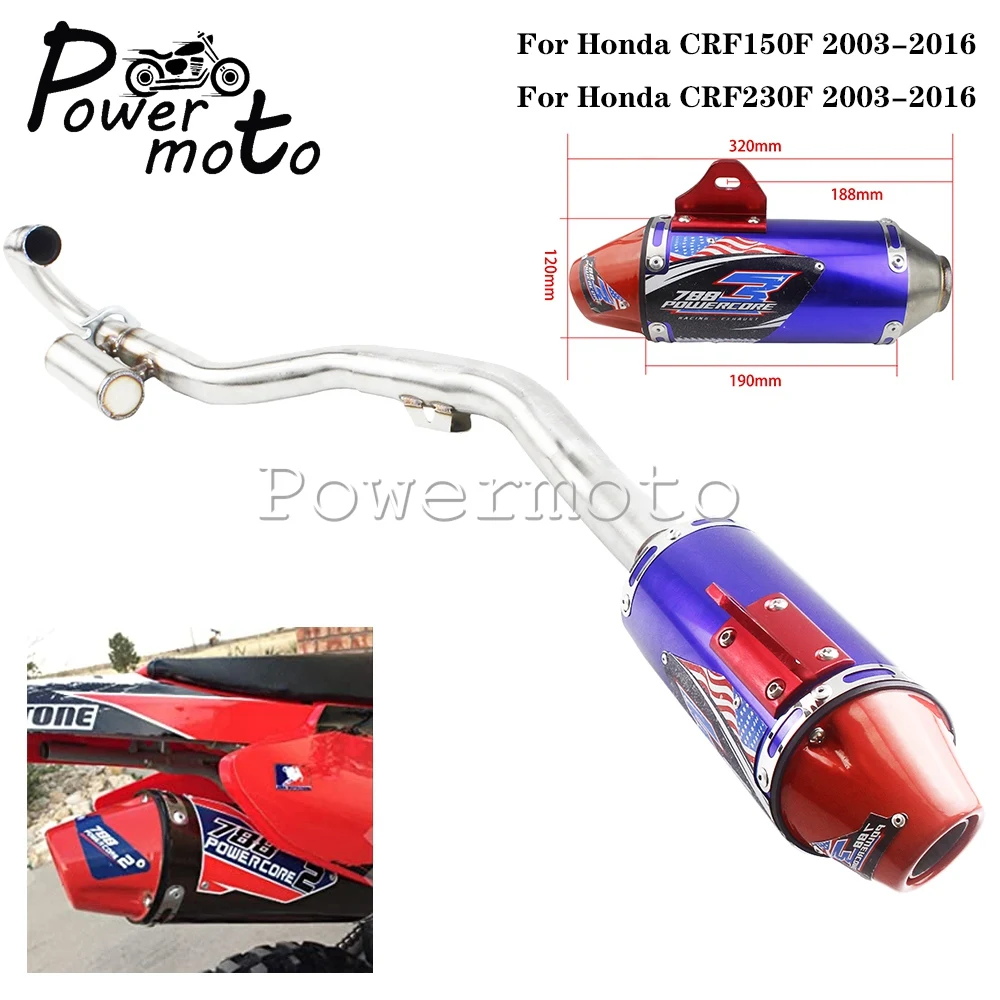 

Motocross Dirt Pit Bike Complete Rear Exhaust Muffler Pipe Silencer Slip On For Honda CRF150F CRF230F CRF 150F 230F 2003-2016