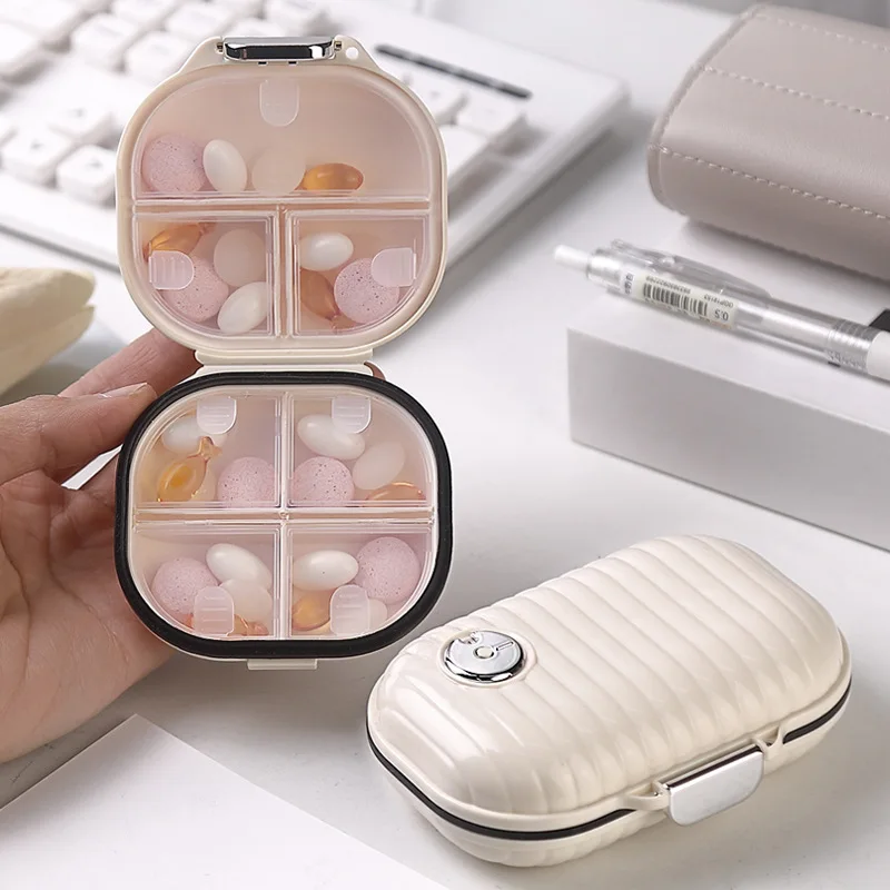 

Mini Portable Pill Box Travel for Seven Days Multi Grid Split Package Pills Tablets Sealed Storage Box pill organizer weekly