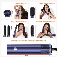 Appareil de coiffage 5 en 1 pour les soins capillaires, fer à friser 632, peigne lissant, brosse ronde, sèche-cheveux avec air chaud et froid, pour créer des cheveux volumineux, lisses, ondulés et en couches, ainsi que des franges à l'air, brosse de coiffage multi-usage pour lisser les cheveux à la maison. 7