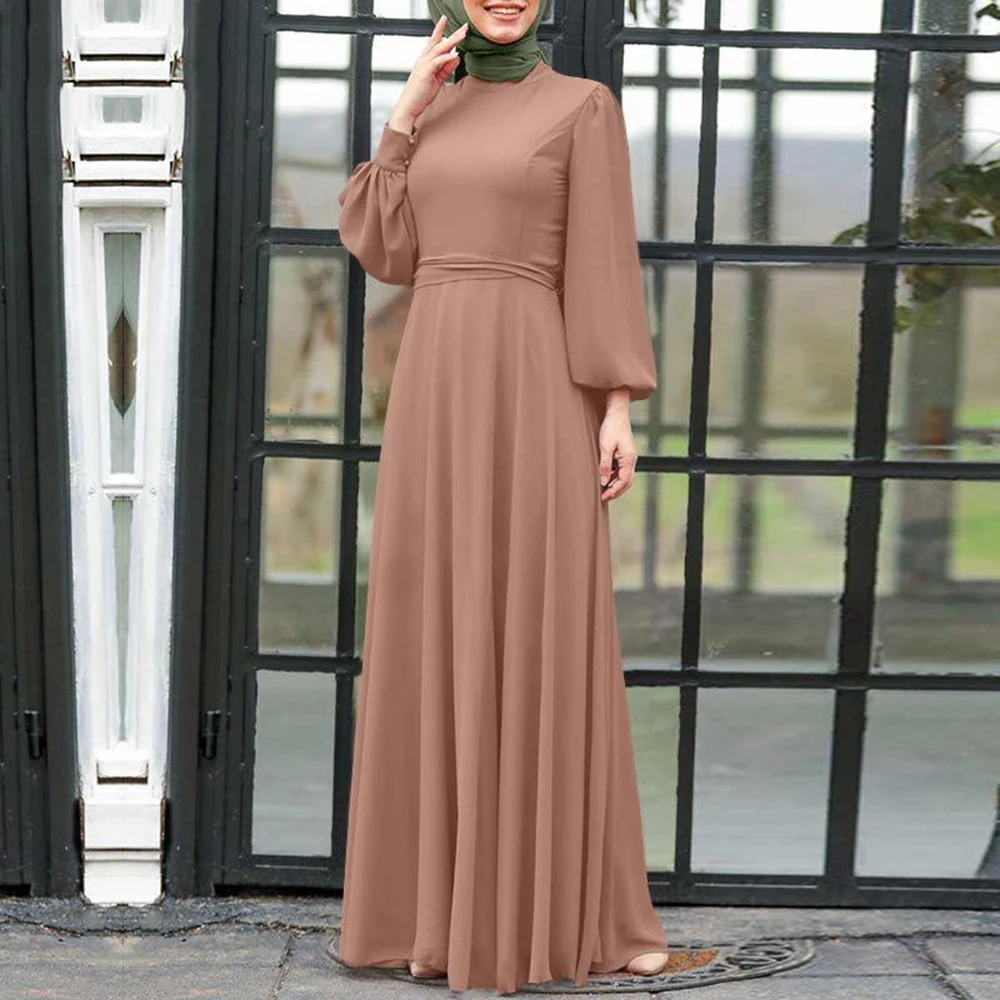 Muslim Fashion Hijab Dubai Abaya Long Dresses Musulman Djellaba Women with Sashes Islam Clothing Abaya African Dresses for Women