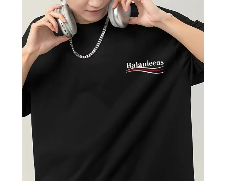 Nuove magliette americane da uomo e da donna con stile personalizzato e alla moda, girocollo ampio e casual, maniche corte per coppie - immagine 2